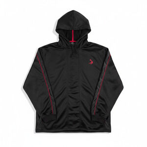 Vintage 90s Y2k Shaq Shaquille Oneal Dunkman Logo Pullover Hoodie Black Red XL